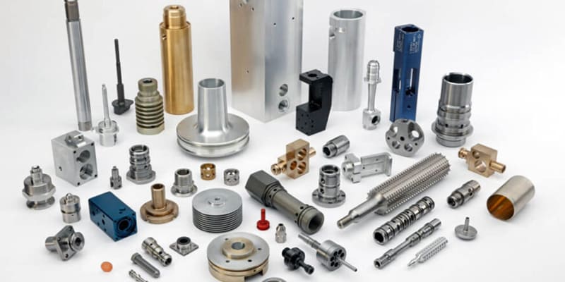 piezas mecanizadas cnc con diferentes materiales