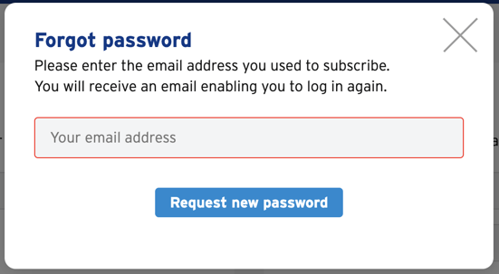 récupération password