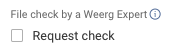 button to request the check of Weerg expert