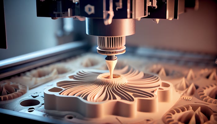 3D-gedrucktes Teil mit weniger Material