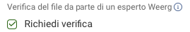 richiedi verifica da esperto Weerg