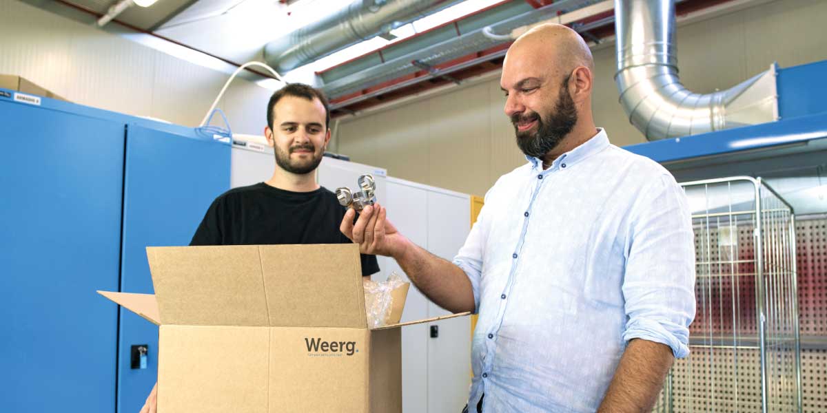 Delivery and receipt of a Weerg component